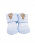 Baby Moo Monkey & Striped Blue 2 Pk Socks