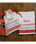 Personalised Red & Blue Ribbons - Hand Towel Set