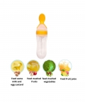 Yellow 90 Ml Squeeze Bottle Feeder With Dispensing Spoon