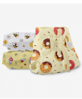 SuperBottoms Dry Feel Langot - Pack of 3- Organic Cotton Padded langot/Nappy with Gentle Elastics & a SuperDryFeel Layer on top (Sweet Tooth)