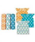 SuperBottoms Mul Mul Swaddle And Jhabla For Babies - Ikat Magic Jhabla - (Pack of 3)