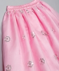Emberoidered Lehenga Choli With Potli Bag For Girls - Pink