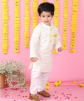Sequins Embroidered Off White Kurta And Patiala Salwar