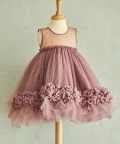 Hand Embroidered 3D Organza Rose Dress