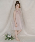 Hand Embroidered Feathery Roses Dress