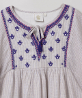 Cotton Lurex Kaftan Dress With Mirror Embroidery