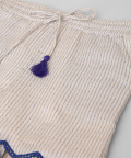 Cotton Lurex Peplum Top With Shorts
