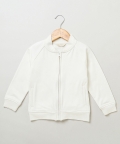White Cotton Fleece Jacket Lightweight Fleece