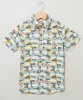 Multicoloured Dolpin Printed Pure Cotton Casual Shirt
