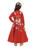 Front Open Dress With Colorful Embroidery For Kids
