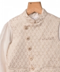 Ivory Jacquard Jacket With Kurta Set