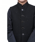 Black Kurta With Shimmery Waist Coat