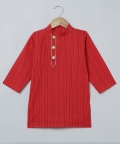 Byb Premium Red Boys Katha Stitched Pure Cotton Kurta Pyjama