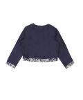 Navy Blue Embroidered Top Along With Digital Print Skirt