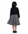 Black Jacket With Striped Skirt