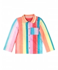 Full Sleeved Collared Pajama Set - Rainbow