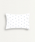 100% Organic Baby Pillow Cover With Fillers Cream & Navy Dot