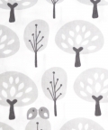100% Organic Fitted Crib Sheet Grey Trees