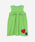 Tinkerbell Dress Neon Green And Tiny Flowers