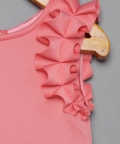Blush Pink 3D Ruffle Dress