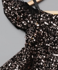 Black Sequins Structured Gown