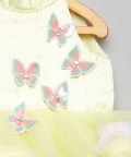 Lime Yellow Ruffle Sleeveless Butterfly  Dress