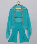 Teal Bell Bottom set with Cape and Belt Bag