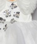 White Silver Butterfly Dress