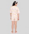 Pure Rayon Nightsuit |Sleepwear Combo Set Of Top And Shorts
