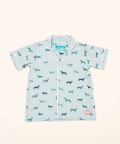 Monocrome Blue Dogs Style Shirt And Short