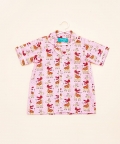 Pink Giraffe Dots Style Shirt With Shorts