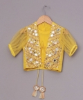 Emboidered Jacket With Sharara Set