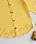 Traffic Embroidered Formal Shirt - Yellow