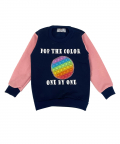 Personalised Color Block Pop It Sweatshirt