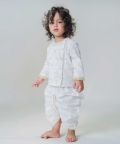 Baby Boy Chand Moon Dhoti Kurta Set-White