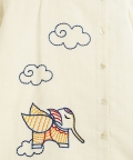Elephant Kurta Pyjama Set - Cream