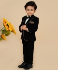 Tuxedo Set With Quilted Shirt, Matching Pants, And A Bow