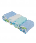 Baby Moo Tiger Blue Applique Hooded Towel & Wash Cloth Set
