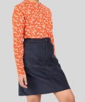 Corduroy Skirt Fitted Knee Length With Pockets Branded Skirt