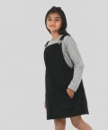 Corduroy Pinafore Dress With Buckels On Strap Adjuster