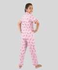 Pink Zebra Printed Pure Rayon Nightwear Set