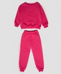 Rasberry Pink Crew Neck Sweatshirt Set in Fleece