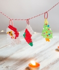 Set Of 6 Xmas Ornaments - Santa Red