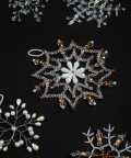 Set Of 5 Xmas Winter Snowflake Ornaments