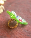Embellished Butterfly Xmas Ring - Green