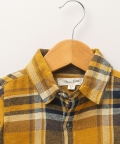 Yellow Mustard Checks Cotton Flannel Long Sleeve Shirt