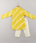 Yellow Tie-Die Kurta With Pant Set