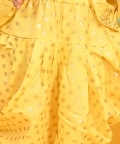 Yellow With Gold Print Dhoti Jhabala