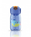 Zoku Kids Flip Straw Bottle, Blue, 415 ml