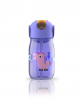 Zoku Kids Flip Straw Bottle-Purple, 415ml 